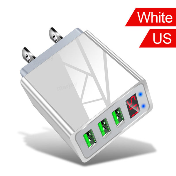 OLAF 5V 3.1A Digital Display USB Charger For iPhone Charger 3 USB Fast Charging Wall Phone Charger For iPhone Samsung Xiaomi