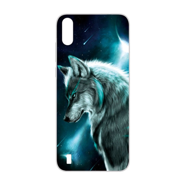 GUCOON Silicone Cover for Blackview A60 6.09inch Case Soft TPU Protective Phone Back Case Cartoon Wolf Rose Flowers Bumper Shell