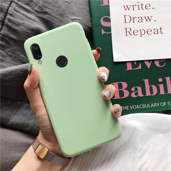 matte silicone phone case on for huawei P smart plus p20 p30 p8 p9 p10 lite 2017 2018 2019 candy color soft tpu back cover funda