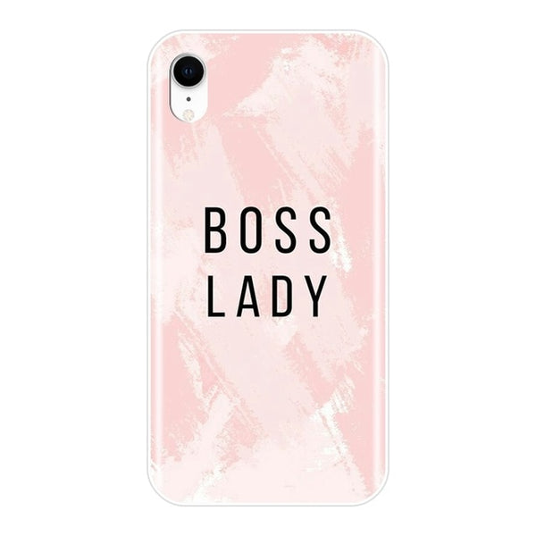 Phone Case For iPhone X XR XS MAX 8 7 6S 6 S Soft Silicone Girl Boss Pink Women Cartoon Back Cover For iPhone 8 7 6S 6 S Plus