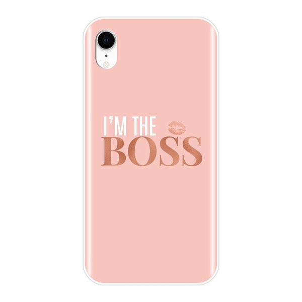 Phone Case For iPhone X XR XS MAX 8 7 6S 6 S Soft Silicone Girl Boss Pink Women Cartoon Back Cover For iPhone 8 7 6S 6 S Plus