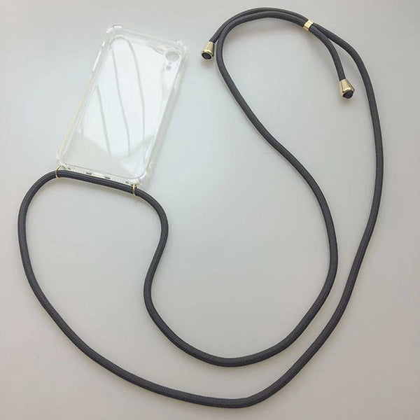 Transparent Soft TPU Cell Phone Case With Lanyard Necklace Shoulder Neck Strap Rope Cord for iphone 6 7 8 plus x xs xr xs max