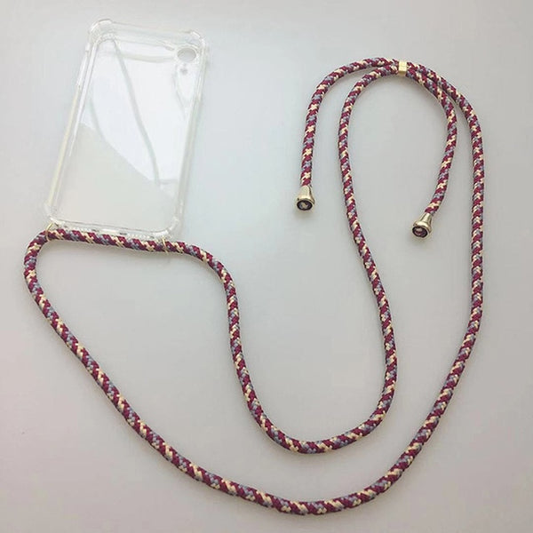 Transparent Soft TPU Cell Phone Case With Lanyard Necklace Shoulder Neck Strap Rope Cord for iphone 6 7 8 plus x xs xr xs max