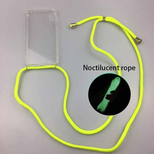 Transparent Soft TPU Cell Phone Case With Lanyard Necklace Shoulder Neck Strap Rope Cord for iphone 6 7 8 plus x xs xr xs max