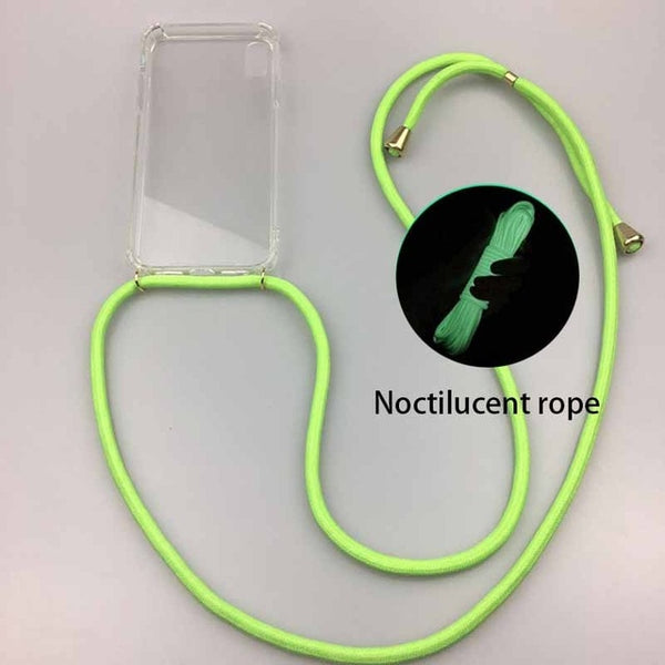 Transparent Soft TPU Cell Phone Case With Lanyard Necklace Shoulder Neck Strap Rope Cord for iphone 6 7 8 plus x xs xr xs max