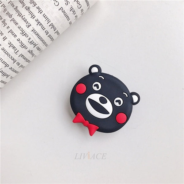 3D cartoon fold finger grip mobile phone holder for iphone samsung xiaomi huawei case cute silicone holder stand bracket