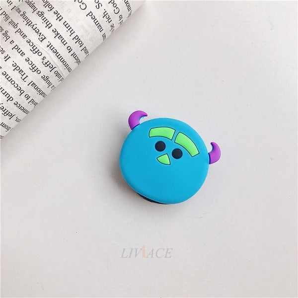 3D cartoon fold finger grip mobile phone holder for iphone samsung xiaomi huawei case cute silicone holder stand bracket