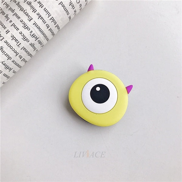 3D cartoon fold finger grip mobile phone holder for iphone samsung xiaomi huawei case cute silicone holder stand bracket