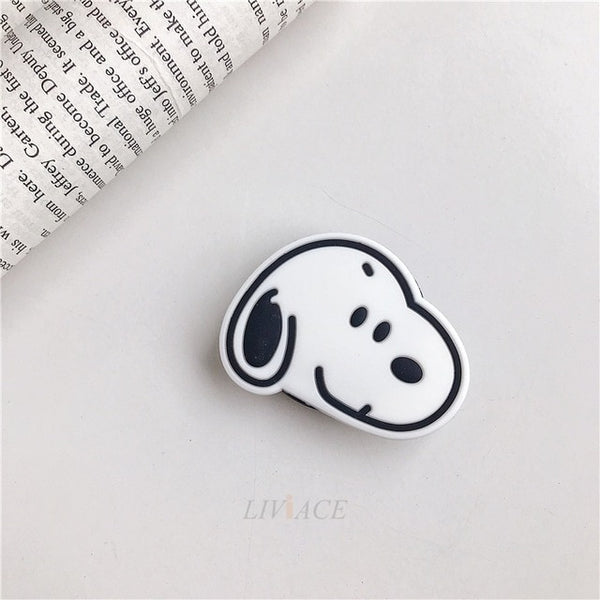 3D cartoon fold finger grip mobile phone holder for iphone samsung xiaomi huawei case cute silicone holder stand bracket