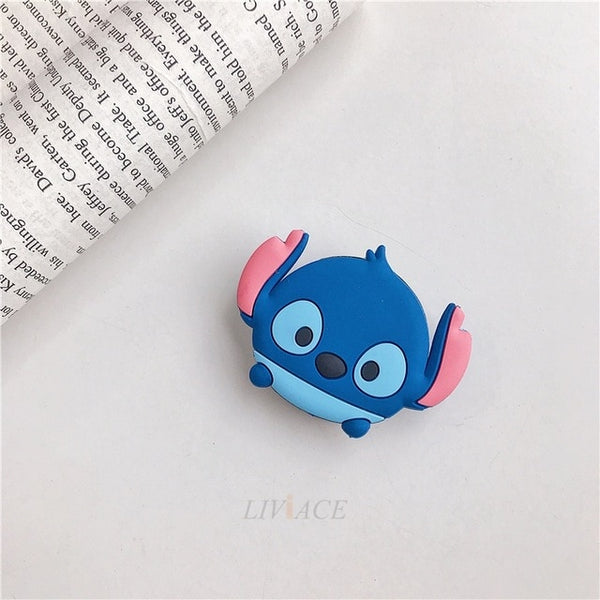 3D cartoon fold finger grip mobile phone holder for iphone samsung xiaomi huawei case cute silicone holder stand bracket