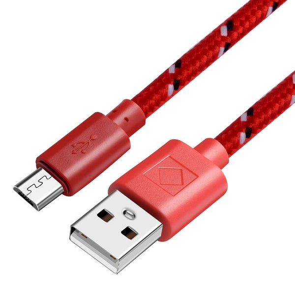 Nylon Braided Micro USB Cable 1m/2m/3m Data Sync USB Charger Cable For Samsung HTC Huawei Xiaomi Tablet Android USB Phone Cables