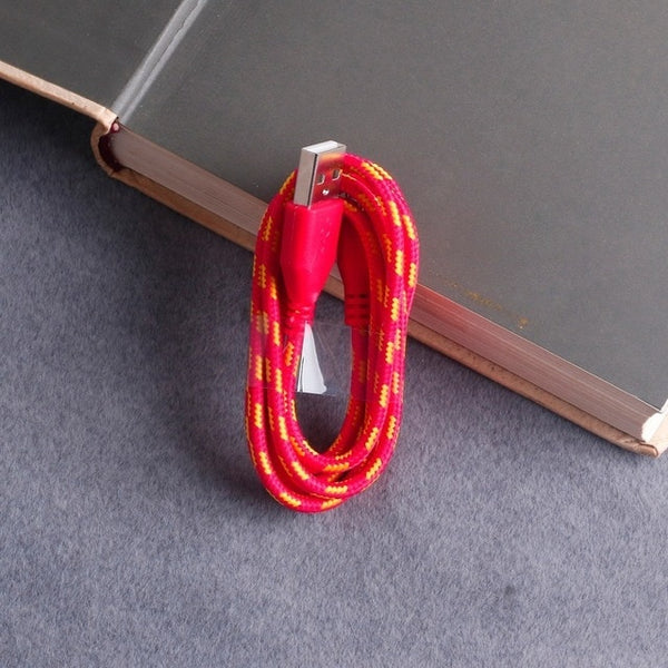 Braided ios USB Cable For Apple iphone 1m/2m/3m Data Sync Micro USB Charger Cable For Samsung Huawei Xiaomi Android Phone Cables