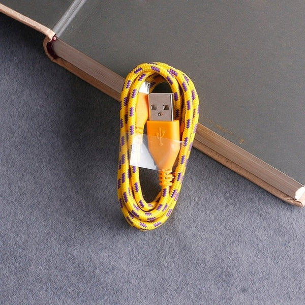 Braided ios USB Cable For Apple iphone 1m/2m/3m Data Sync Micro USB Charger Cable For Samsung Huawei Xiaomi Android Phone Cables