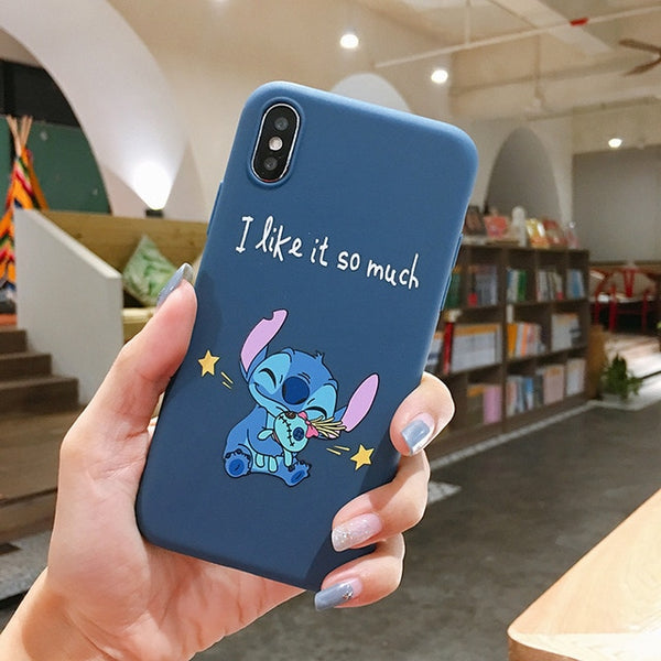 Phone Case For iPhone 6 6s 7 8 Plus X XR XS Max Cute Cartoon Mickey Stitch Love Heart Soft TPU For iPhone 5 5S SE Cover