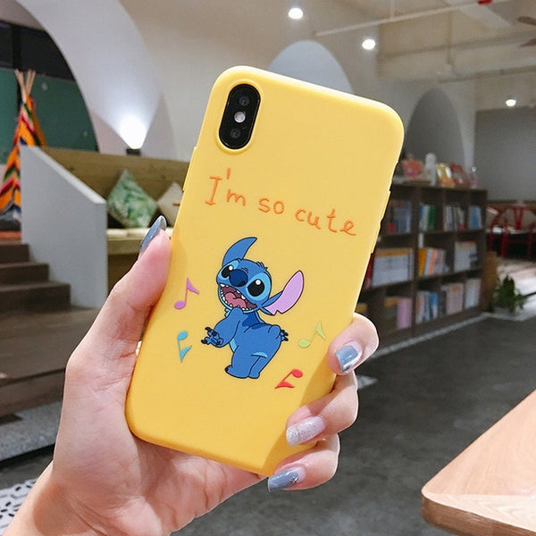 Phone Case For iPhone 6 6s 7 8 Plus X XR XS Max Cute Cartoon Mickey Stitch Love Heart Soft TPU For iPhone 5 5S SE Cover