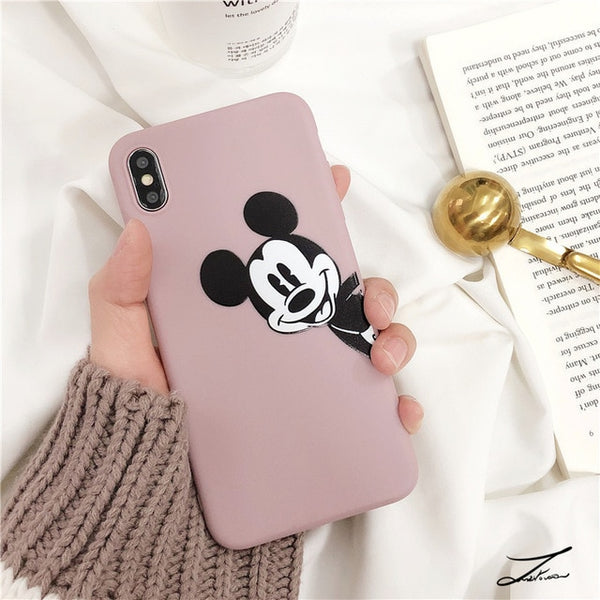 Phone Case For iPhone 6 6s 7 8 Plus X XR XS Max Cute Cartoon Mickey Stitch Love Heart Soft TPU For iPhone 5 5S SE Cover