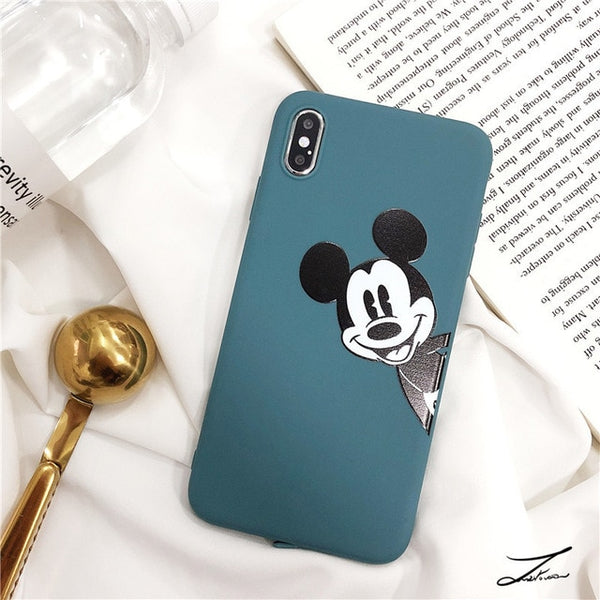 Phone Case For iPhone 6 6s 7 8 Plus X XR XS Max Cute Cartoon Mickey Stitch Love Heart Soft TPU For iPhone 5 5S SE Cover