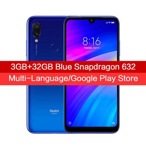 Global Version Xiaomi Redmi 7 3GB 32GB Mobile Phone Snapdragon 632 Octa Core 12MP AI Dual Camera 6.26" HD Screen 4000mAh CE FCC