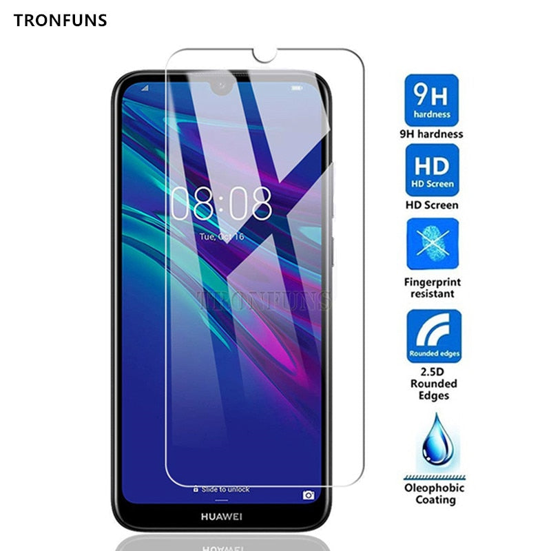 9H Tempered Glass For Huawei Y5 Y6 Y7 Prime Pro Y9 2019 Glass Screen Protector On For Honor 8A 8S 10 Lite 10i Protective Film