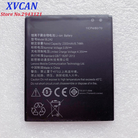 For Lenovo A6010 Battery High Quality 2300mAh BL242 Back up Battery Replacement For Lenovo A6010 Plus Mobile Phone