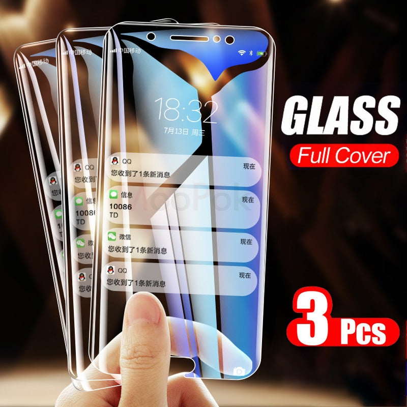 3Pcs Protective Glass On The For Samsung Galaxy J4 J6 Plus A6 A8 Plus 2018 A7 A9 2018 Tempered Screen Protector J4 J6 2018 Glass