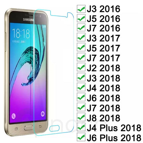 Tempered Glass On For Samsung Galaxy J3 J5 J7 2015 2016 2017 Screen Protector For Samsung J2 J8 J4 J6 Plus 2018 Protective Film