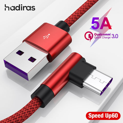 5A USB C Cable Super Fast Charging For Huawei P30 P20 Lite Xiaomi Mi 9 9T USB Type C Cable for Samsung S8 S9 S10 Phone Charger