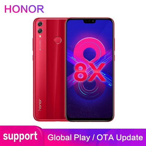 Honor 8X Global ROM Support Google store OTA 4GB 64GB 6.5 inch Screen 20MP Dual Cameras Octa Core Smartphone Mobile Phone