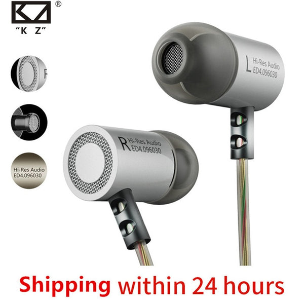 KZ ED4 Headphones Bass Ear HIFI Headset DJ Earphone Metal Stereo Earbuds with Microphone for Mobile Phone MP3 MP4 in ear monitor