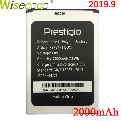 Wisecoco PSP3471 DUO Battery For Prestigio Wize Q3 DUO PSP3471 Phone Battery Replacement + Tracking Number