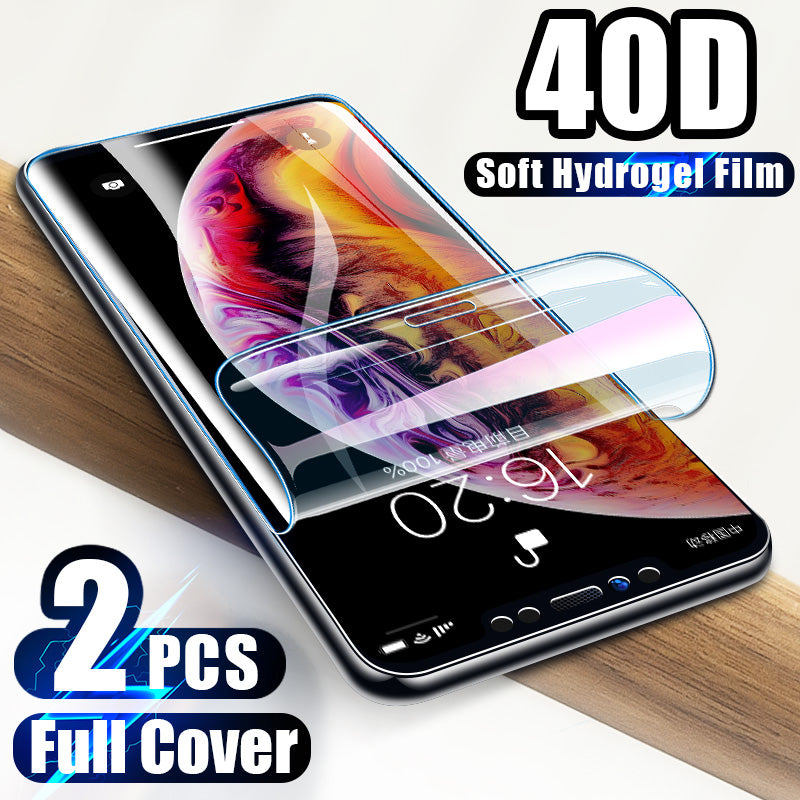 2-1Pcs Full protective Soft Hydrogel film For For iPhone X XS XR XS Max Screen Protector For iPhone 7 8 6 6s Plus X 6 Glass Film