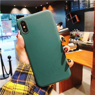 Luxury Soft Back Matte Color Cases for iPhone 7 plus 8 6 6s X XS max XR 5 5s SE Case Shockproof TPU Silicone Back Cover Capa