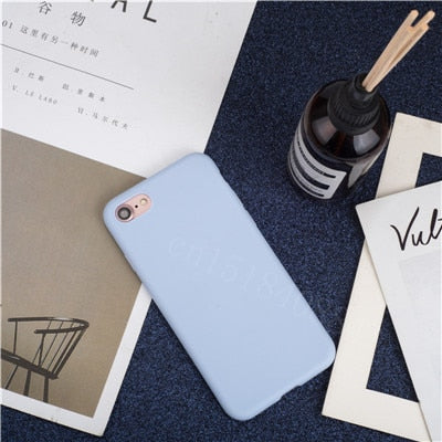 Luxury Soft Back Matte Color Cases for iPhone 7 plus 8 6 6s X XS max XR 5 5s SE Case Shockproof TPU Silicone Back Cover Capa