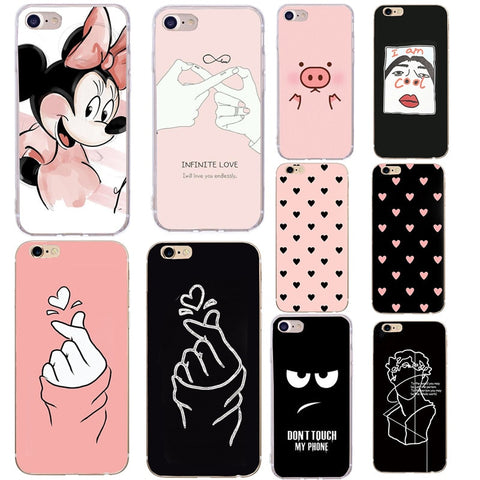 Soft TPU Phone Case For iPhone x Case Silicone Minnie Simple Back Cover For iPhone 7 6 6S 8 Plus 7Plus 8Plus XS 5 5S SE Case