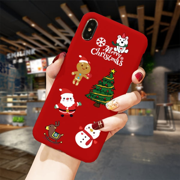 Phone Case For iPhone XS 11Pro Max XR X 10 8 7 6 6S Plus Case Soft TPU Back Cover Christmas New Year Gift Capa Fundas Sika deer