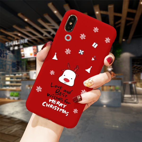 Phone Case For iPhone XS 11Pro Max XR X 10 8 7 6 6S Plus Case Soft TPU Back Cover Christmas New Year Gift Capa Fundas Sika deer