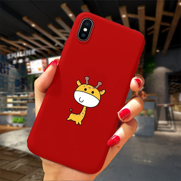 Phone Case For iPhone XS 11Pro Max XR X 10 8 7 6 6S Plus Case Soft TPU Back Cover Christmas New Year Gift Capa Fundas Sika deer