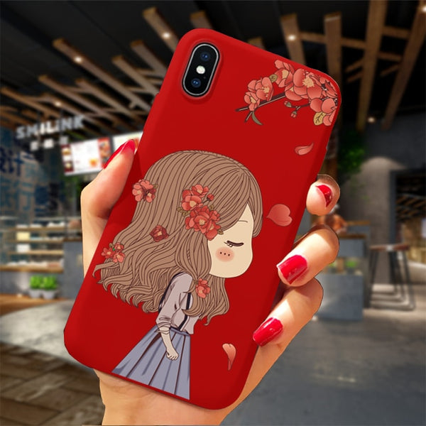 Phone Case For iPhone XS 11Pro Max XR X 10 8 7 6 6S Plus Case Soft TPU Back Cover Christmas New Year Gift Capa Fundas Sika deer