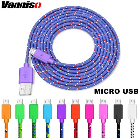 Vanniso Micro USB Cable 1m 2m 3m Data Sync USB Charger Cable For Samsung S6 S7 HTC LG huawei xiaomi Android Mobile Phone Cables