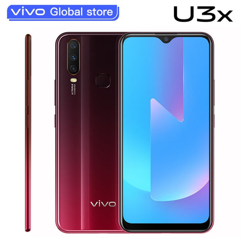 Original vivo U3x Mobile Phone Snapdragon665 6.35" Screen 5000mAh Big Battery 3GB 32GB 13.0MP Camera Triple Celular Telephones