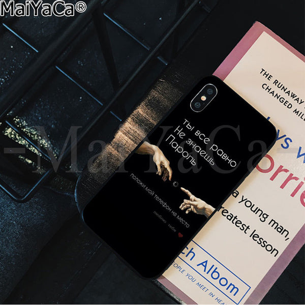 MaiYaCa Russian Quotes TPU Soft Silicone Phone Case Cover for Apple iPhone 8 7 6 6S Plus X XS MAX 5 5S SE XR Cover