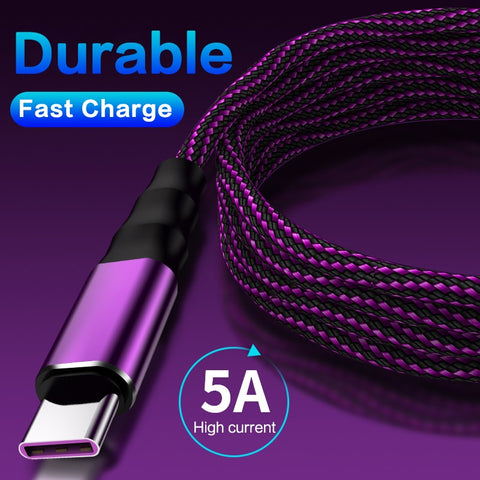 5A Type C Cable for Huawei Mate 30 Micro USB Cable Fast Charging Data Charger For Samsung S7 Xiaomi USB Type-C Phone Charger