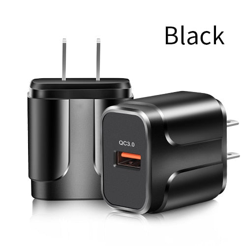 YKZ Quick Charge 3.0 18W QC 3.0 4.0 Fast charger USB portable Charging Mobile Phone Charger For iPhone Samsung Xiaomi Huawei