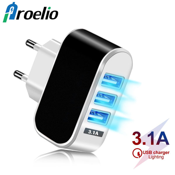 Preolio Portable Multi USB Phone Charger For iPhone 7 8 Plus X XR Wall Adapter USB Charger For Xiaomi For Samsung S9 S10 Plus