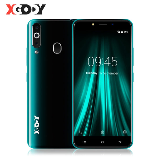 XGODY 4G Fingerprint Mobile Phone 2GB 16GB Android 6.0 Smartphone Dual Sim 5.5" 18:9 MTK6737 Quad Core 5MP GPS Cellphone K20 Pro