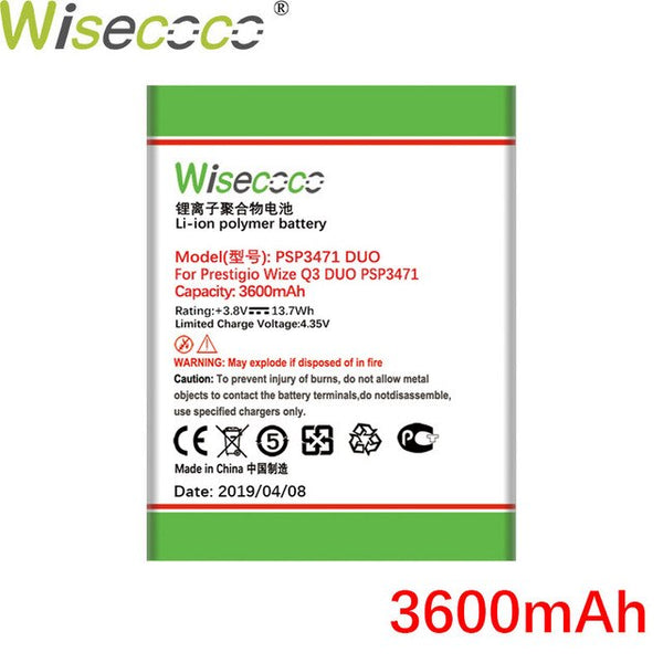 Wisecoco PSP3471 DUO Battery For Prestigio Wize Q3 DUO PSP3471 Phone Battery Replacement + Tracking Number