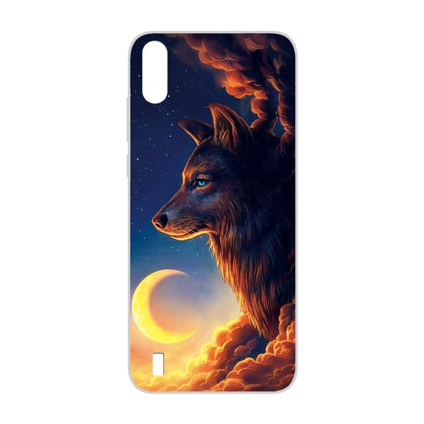 GUCOON Silicone Cover for Blackview A60 6.09inch Case Soft TPU Protective Phone Back Case Cartoon Wolf Rose Flowers Bumper Shell