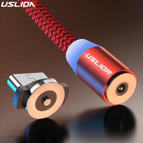 USLION 3M Magnetic Micro USB Cable For Samsung Android Mobile Phone Type-c Charging For iPhone XS XR 8 Magnet Charger Wire Cord