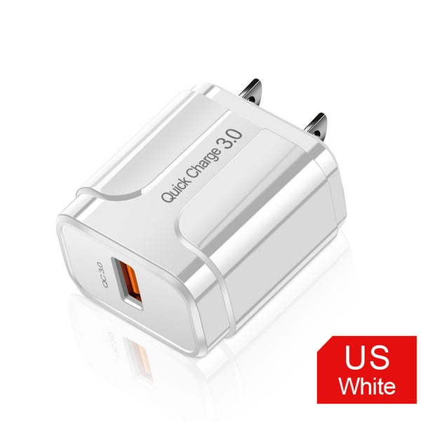 Quick Charge 3.0 18W QC 3.0 4.0 Fast charger USB portable Charging Mobile Phone Charger For iPhone 7 8 Plus X XR XS Max Samsung