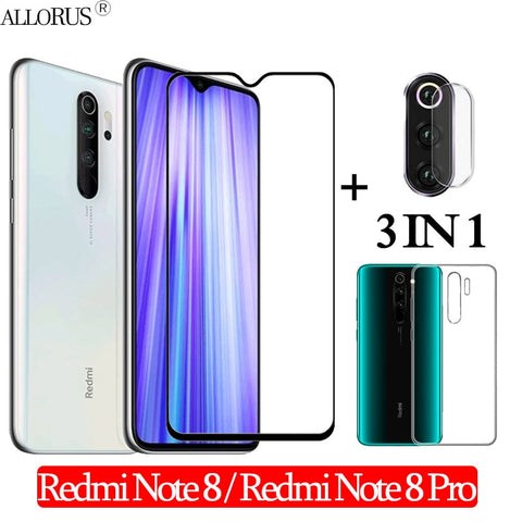 3-in-1 Case + Camera Tempered Glass For Xiaomi Redmi-Note-8-Pro Screen Protector redmi note8 pro Glass redmi note 8 3D Glass